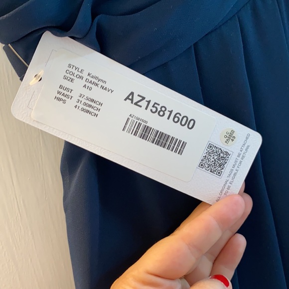 Azazie Dark Navy size A10 bridesmaid dress - Picture 2 of 3